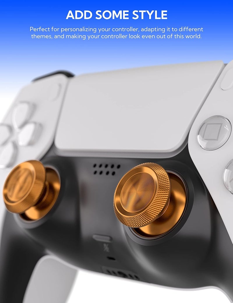 Avericht Metal Thumbsticks for PS5 Controller, Aluminum Joystick Replacement Kit for Dualsense Controller Accessories (Gold) - Image 4